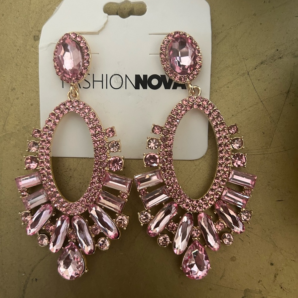 Fashion Nova Pink Statement Earrings